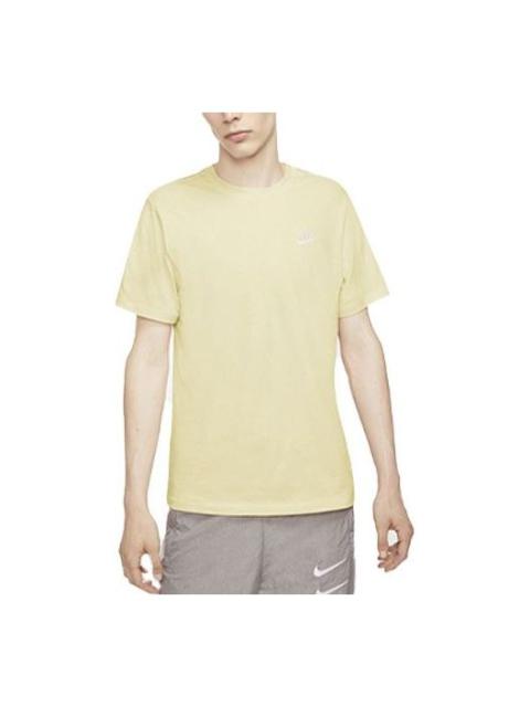 Men's Nike Small Round Neck Short Sleeve Yellow T-Shirt AR4999-113