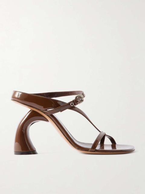Patent-leather mules Dark brown