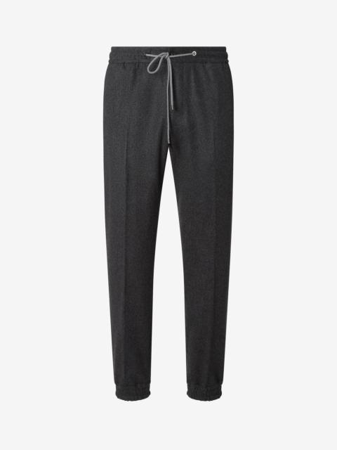 Dark melange grey stretch cashmere joggers