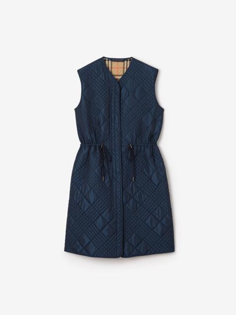 Micro Check-stitch Nylon Blend Gilet