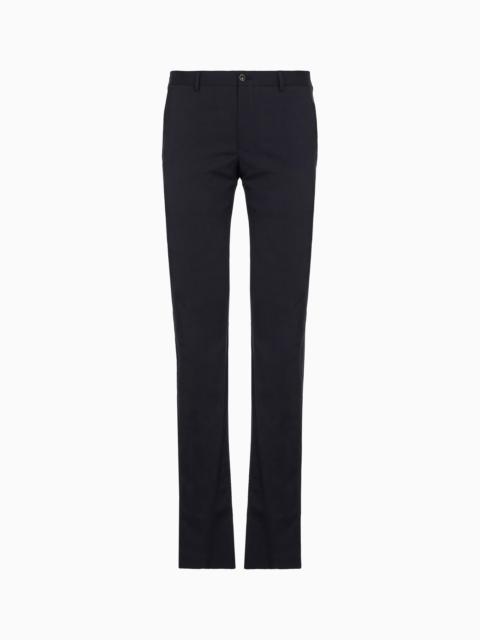 Virgin wool flat-front trousers
