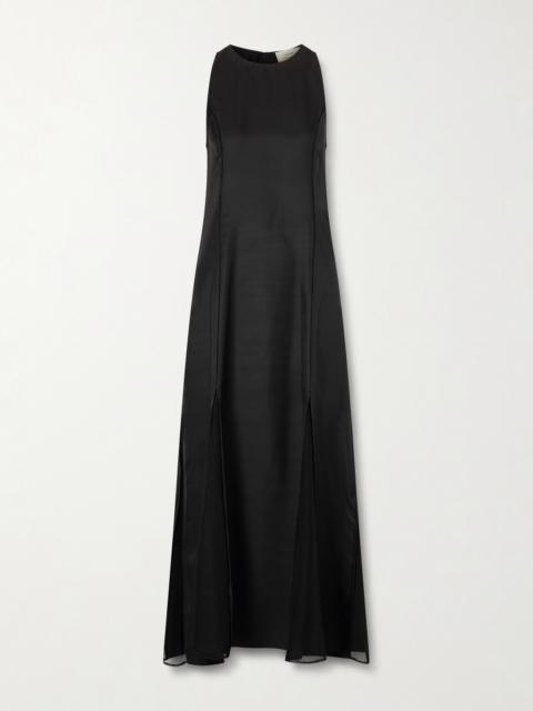 Iraka Mesh And Silk-twill Midi Dress