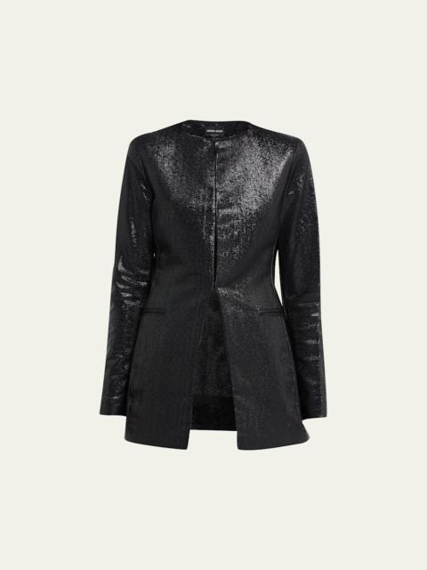 Sparkle Collarless Slim Jacket