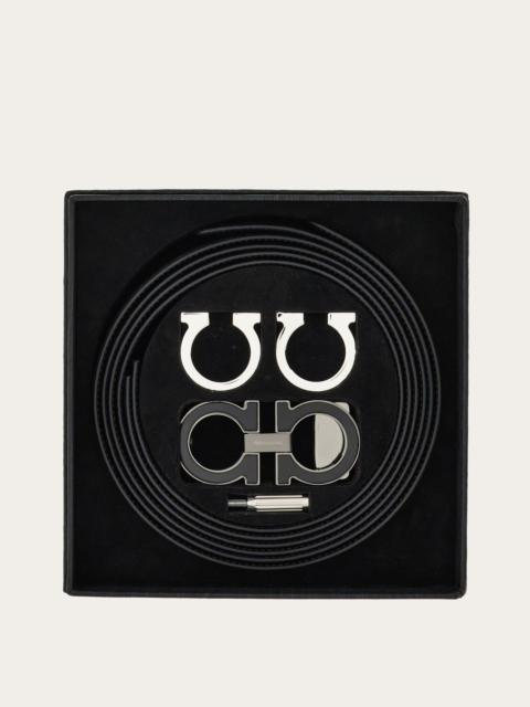 Reversible and adjustable Gancini belt with Switch buckle