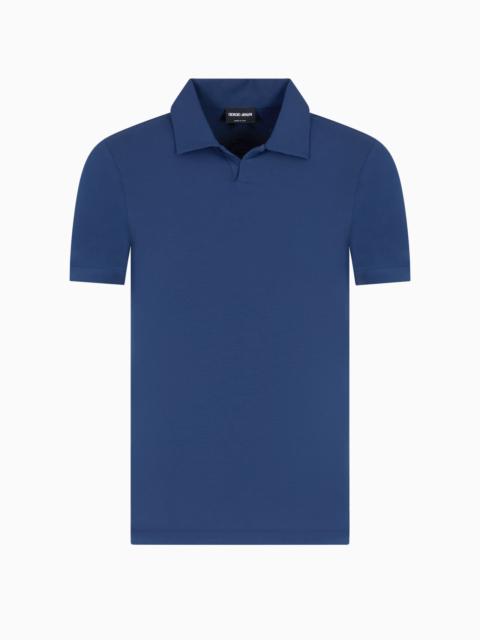 STRETCH VISCOSE JERSEY SHORT-SLEEVED POLO SHIRT