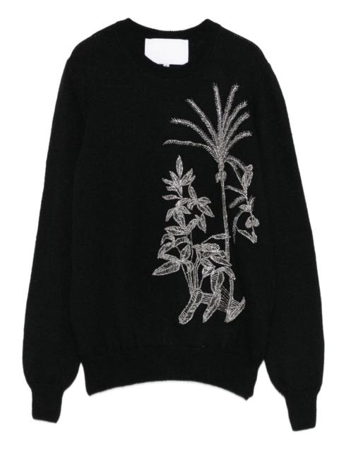 floral-embellished sweater