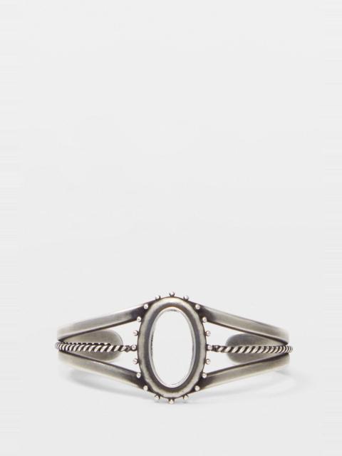 Fern Transparent Cabochon Cuff Bracelet