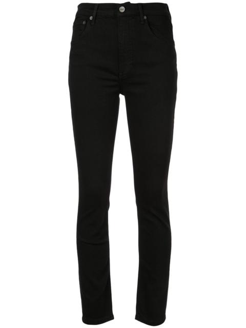 high-waisted skinny jeans