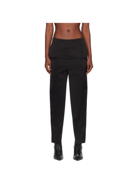 Black Temple Sliced Midi Skirt