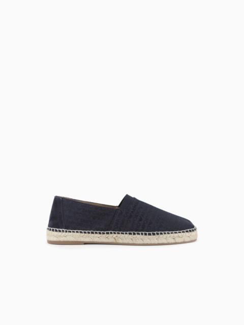 JACQUARD ESPADRILLES WITH ALL-OVER LOGO LETTERING