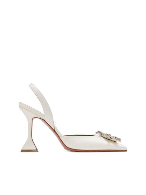 95mm crystal-embellished slingback pumps