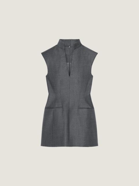 SLEEVELESS TAILORED DRESS IN WOOL