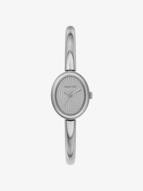 Petite Maude Rose Silver-Tone Bangle Watch