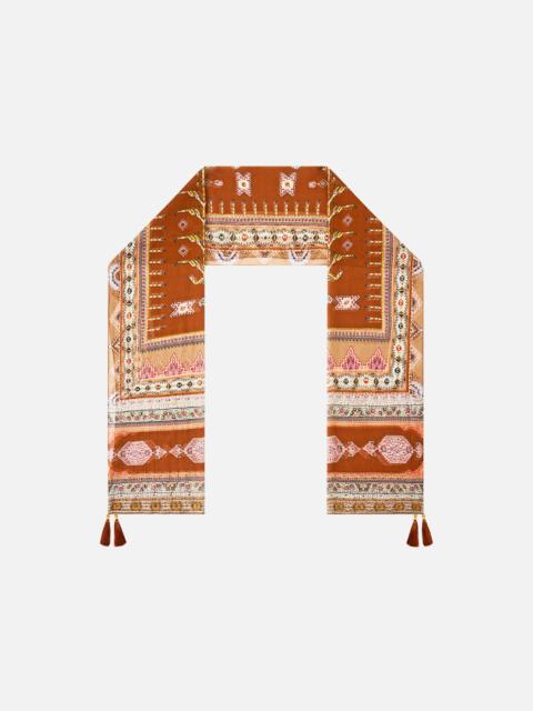 LONG SILK CRINKLE CHIFFON SCARF