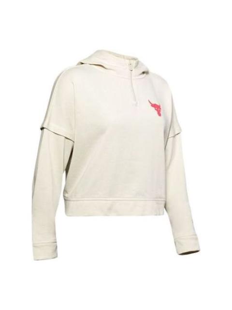(WMNS) Under Armour x Project Rock Terry Hoodie 'White Pink' 1351807-110