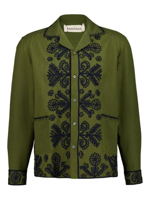 embroidered long-sleeve shirt