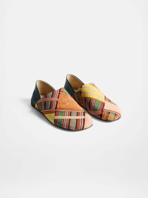 WOMENS SLIPPER MULES IN GREEN/MULTI