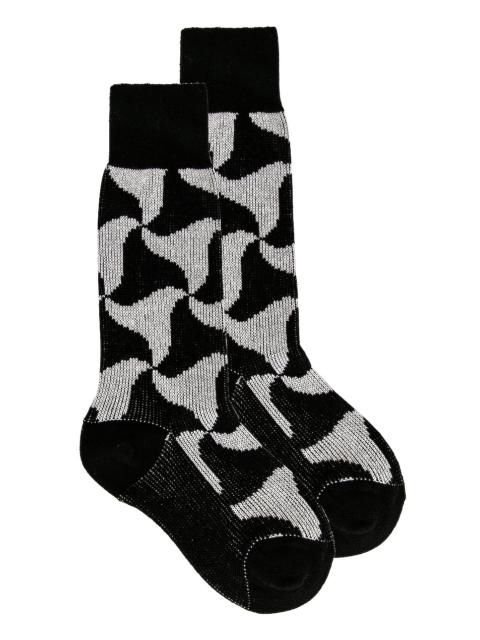 Wavy Triangle Cashmere Socks