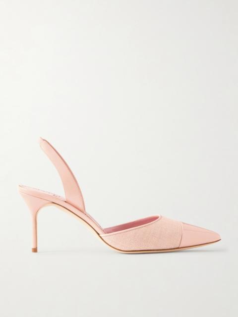 Capsli 70 Canvas And Patent-leather Slingback Pumps