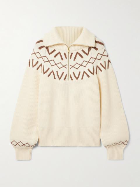 Sigrid Fair Isle Knitted Half-zip Sweater