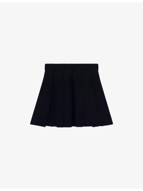 Pleated Cotton Mini Skirt