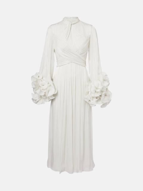 Ruffled pleated gown
