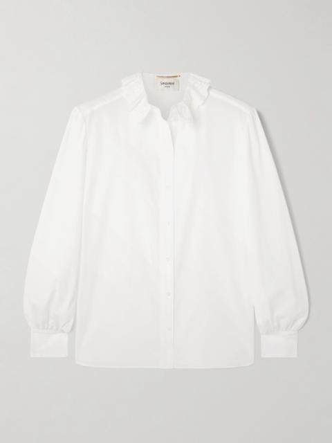 Lace-trimmed Cotton-poplin Shirt