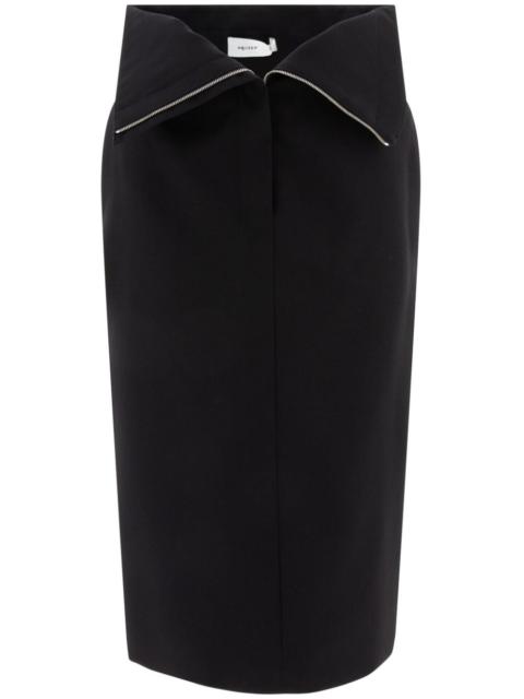 folded-edge midi skirt