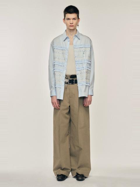 Lace Ribbon Trim Easy Shirt