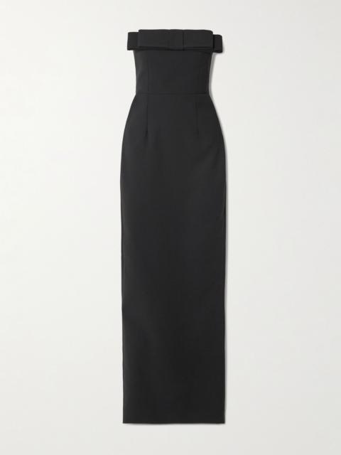 Sisu bow-embellished crepe midi dress Black