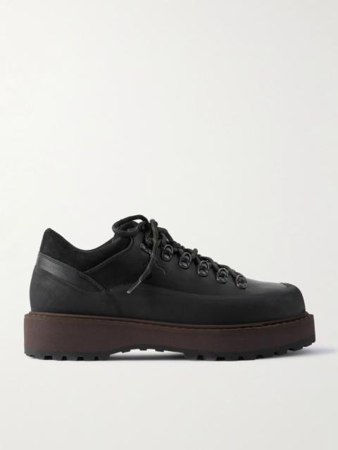 Cornaro Gomma Rubber and Suede-Trimmed Full Grain-Leather Sneakers Black