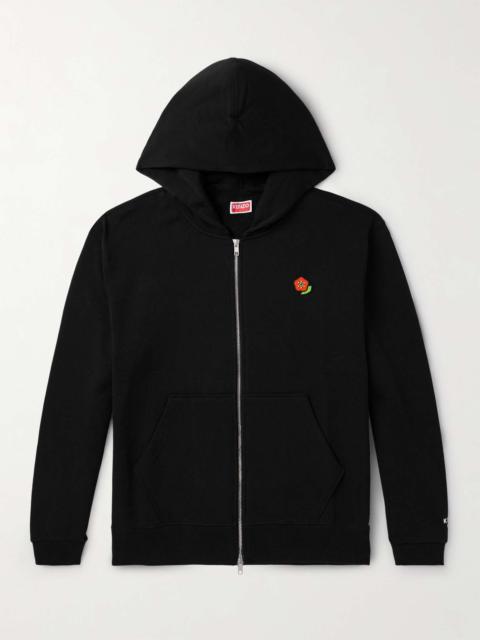 Pop Logo-Embroidered Cotton-Jersey Zip-Up Hoodie