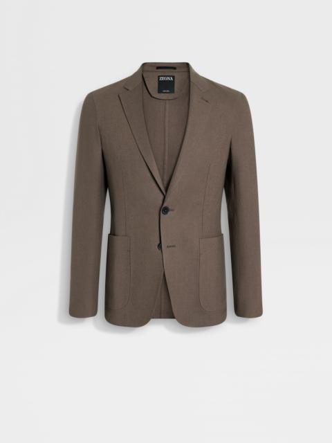 DARK TAUPE OASI LINO SHIRT JACKET