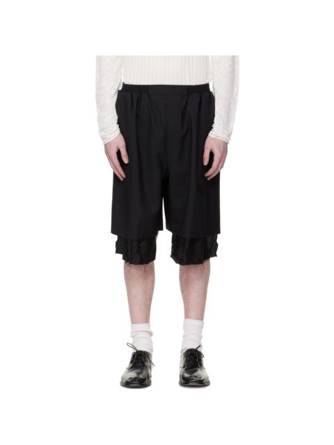 Black Exploded Lining Shorts