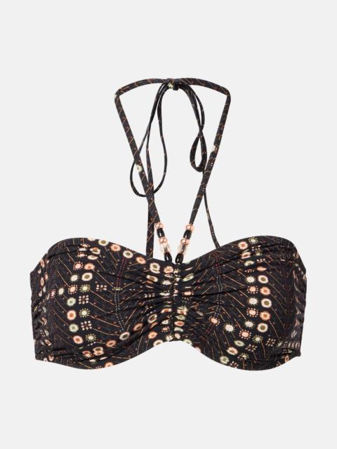 Salmage printed halterneck bikini top