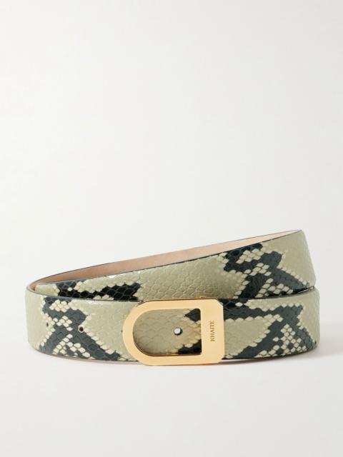 Saddle snake-effect leather belt Snake print