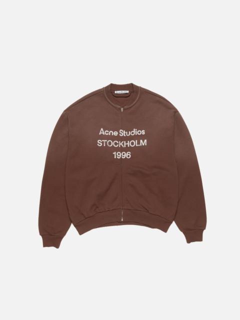 Zip logo sweater - Chocolate brown