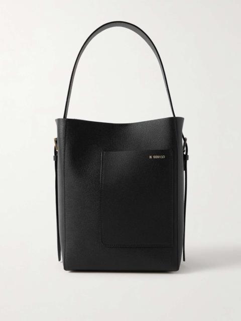 Small textured-leather bucket bag