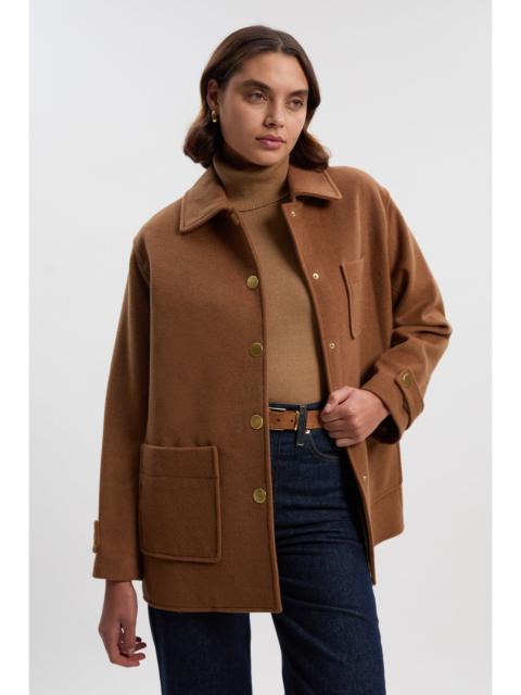 Brushed Wool Patch Pocket Tailored Medium Coat