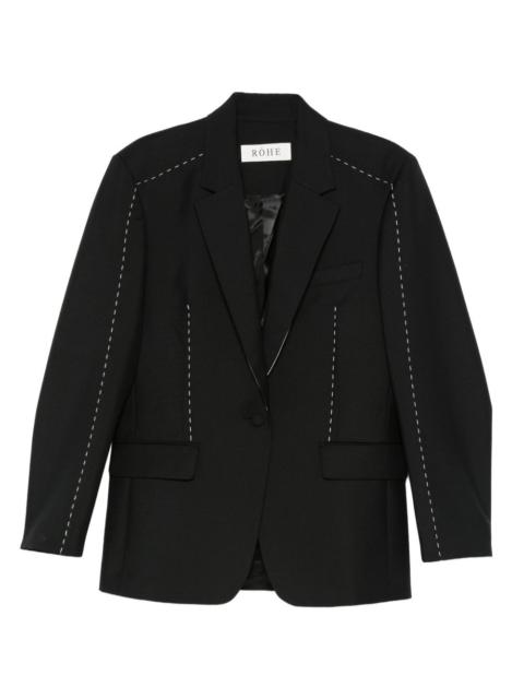 contrast-stitching blazer