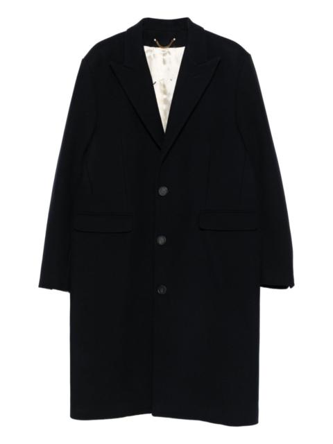 wool-blend button coat