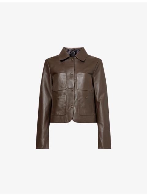Patch-Pocket Leather Jacket