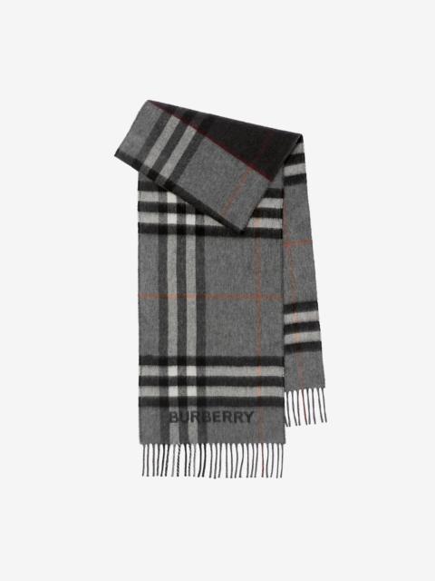 Contrast Check Cashmere Scarf