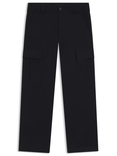 BECKHAM X BOSS CARGO TROUSERS IN MICRO-PATTERNED COTTON