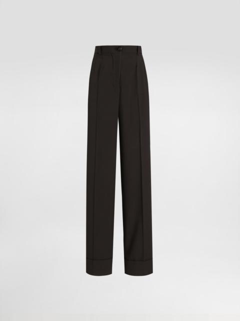 Flared woolen pants