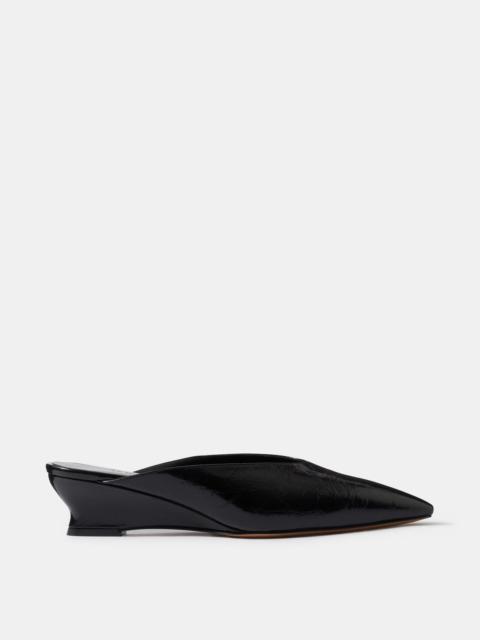 Victoria Micro Wedge Mule / Black Naplack Leather