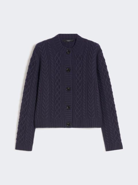 ABITO Wool knit crew-neck cardigan