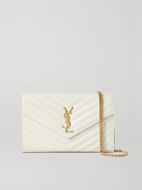 Cassandre Chain Matelassé Textured-leather Wallet