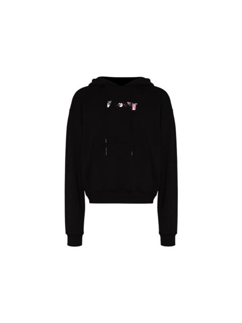 OFF-WHITE Acrylic Arrow Logo Print Hooded Sweatshirt Black