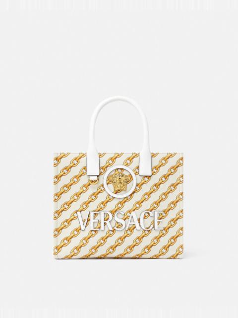 Chain Stripes La Medusa Small Tote Bag